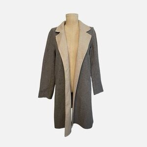 Eileen Fisher Womens Wool Long Sleeve Open Front Light Weight Coat Medium